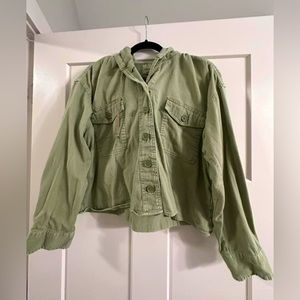 American Eagle, Size Large, Army Green cropped jacket/top